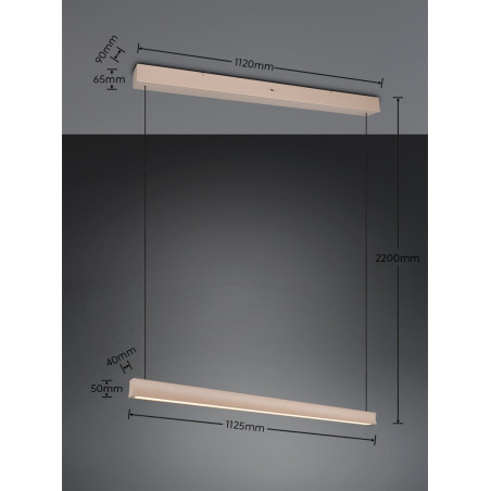WALLACE incl.1x29W LED/3500Lm/2300+3000+4000K ↕ 2 - 20cm/↔ 112,5cm/↗ 9cm/  Trio
