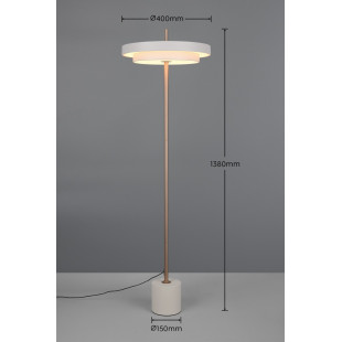 KEATON Floor lamp 21W LED 2415lm 2300+3000+4000K D40x140cm，shade size: D40x8cm Trio