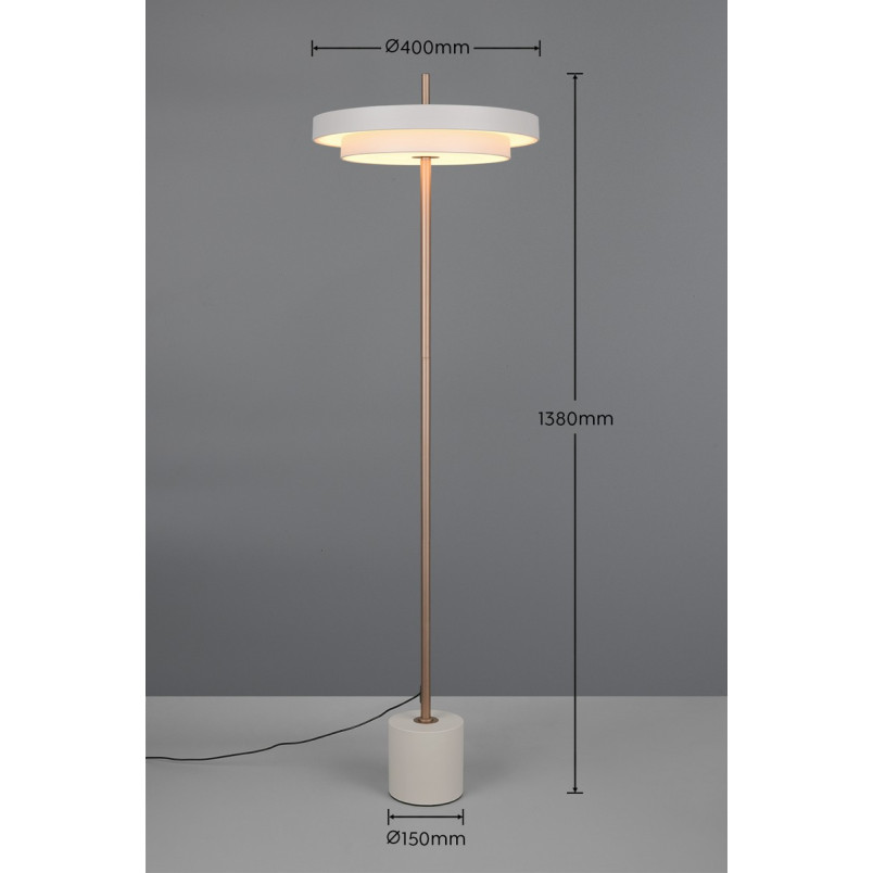 KEATON Floor lamp 21W LED 2415lm 2300+3000+4000K D40x140cm，shade size: D40x8cm Trio