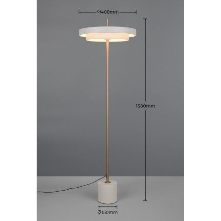 KEATON Floor lamp 21W LED 2415lm 2300+3000+4000K D40x140cm，shade size: D40x8cm Trio