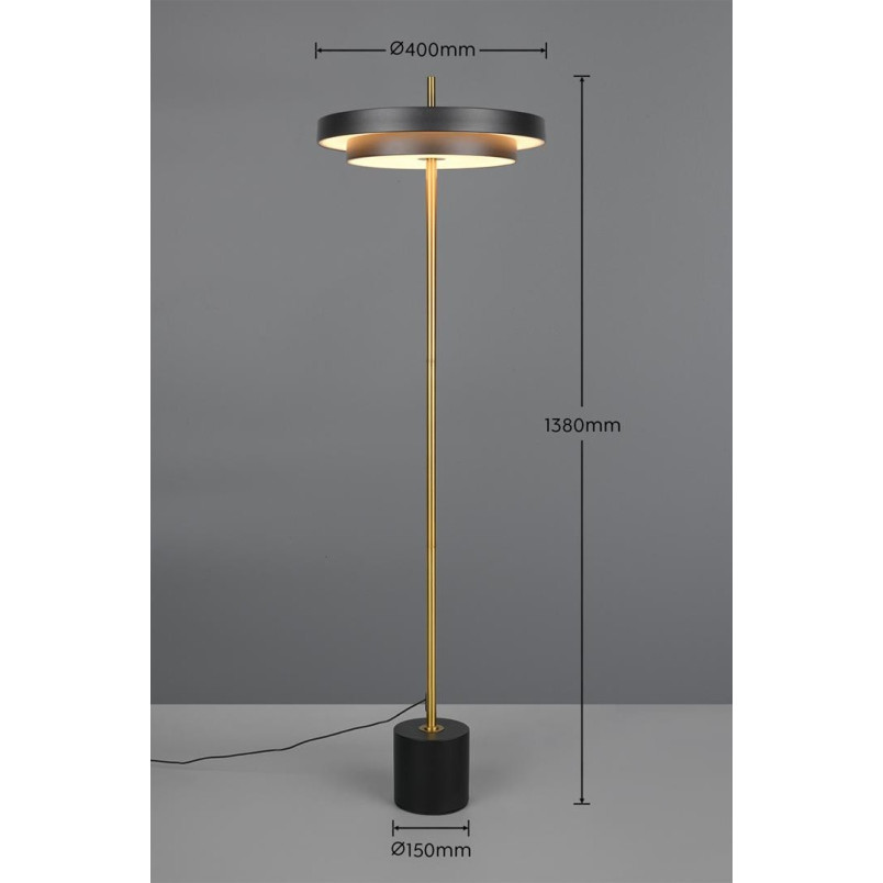 KEATON Floor lamp 21W LED 2415lm 2300+3000+4000K D40x140cm，shade size: D40x8cm Trio