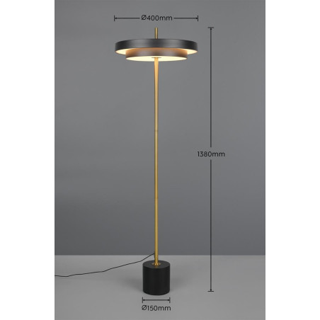 KEATON Floor lamp 21W LED 2415lm 2300+3000+4000K D40x140cm，shade size: D40x8cm Trio