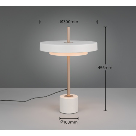 KEATON Table lamp 12W LED 1380lm 2300+3000+4000K D30x46cm，shade size: D30x6.5cm Trio