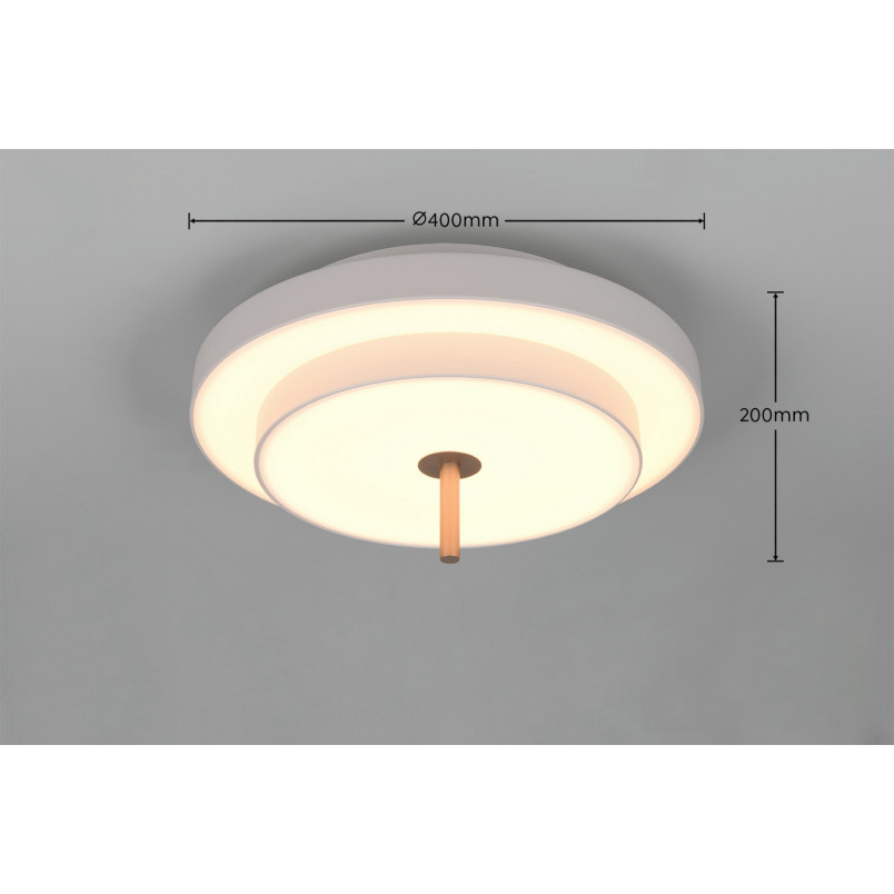 KEATON Ceiling lamp 36W LED 3960lm 2300+3000+4000K D40x20cm，shade size: D40x12cm Trio
