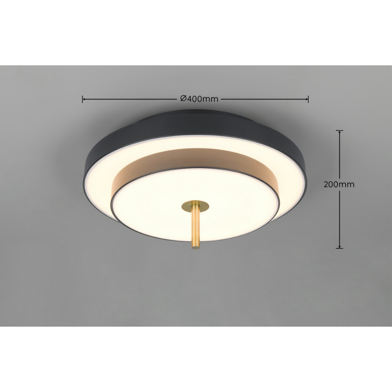 KEATON Ceiling lamp 36W LED 3960lm 2300+3000+4000K D40x20cm，shade size: D40x12cm Trio