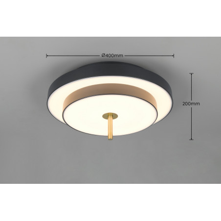 KEATON Ceiling lamp 36W LED 3960lm 2300+3000+4000K D40x20cm，shade size: D40x12cm Trio