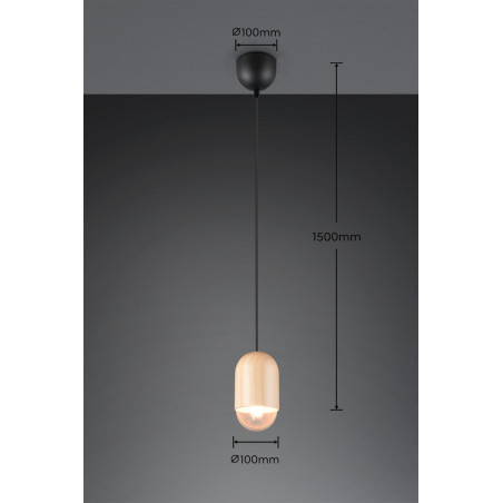 NARA Pendant 1x E27 (excl.) 110*110*150 shade:110*135MM Canpoy:100*25MM Reality