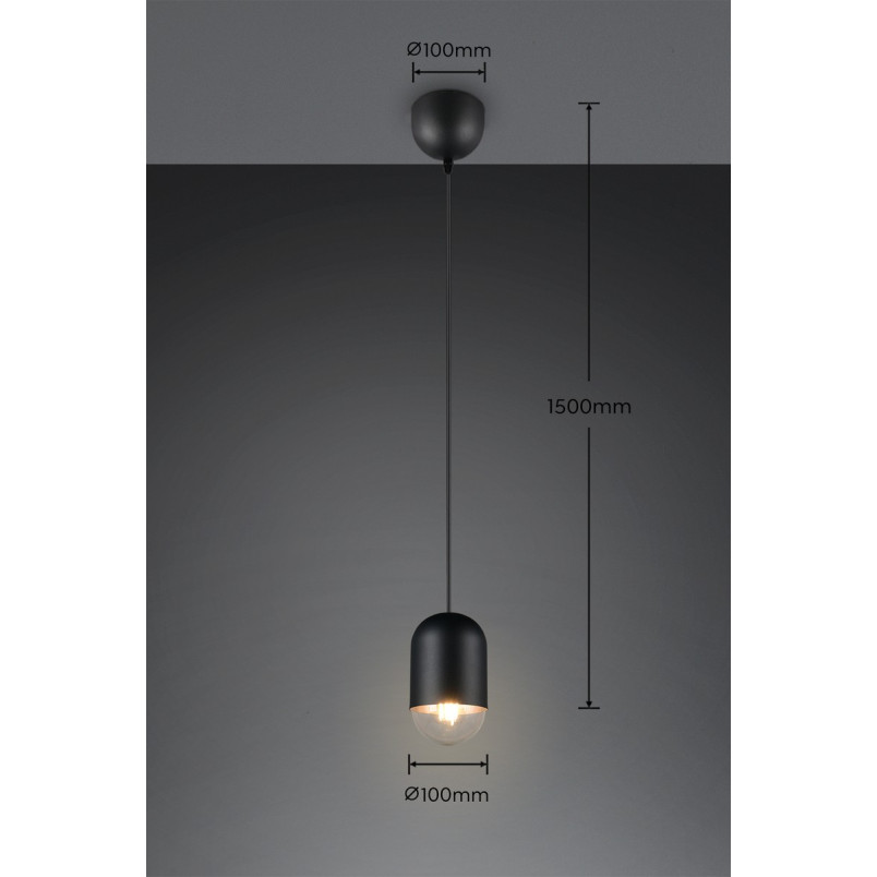 NARA Pendant 1x E27 (excl.) 110*110*150 iron shade: 110*135MM Canpoy: 100*25MM Reality