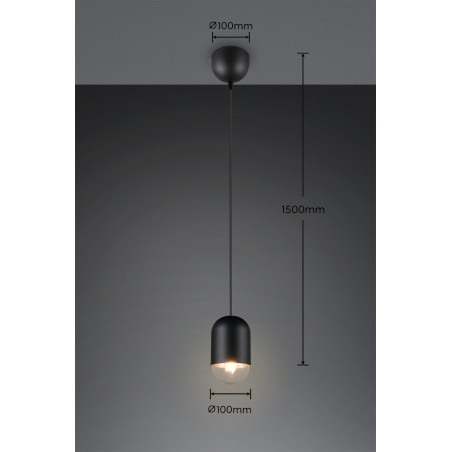 NARA Pendant 1x E27 (excl.) 110*110*150 iron shade: 110*135MM Canpoy: 100*25MM Reality