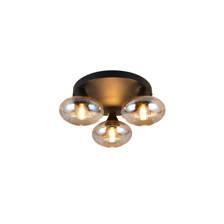 DIVINA Ceiling lamp E14*3 Canopy:D280*25MM Amber glass:D150MM Size：D390*160 Reality