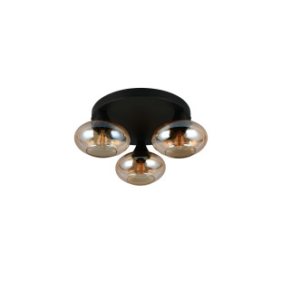 DIVINA Ceiling lamp E14*3 Canopy:D280*25MM Amber glass:D150MM Size：D390*160 Reality