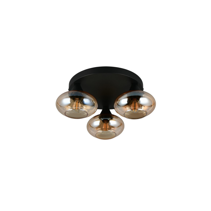 DIVINA Ceiling lamp E14*3 Canopy:D280*25MM Amber glass:D150MM Size：D390*160 Reality