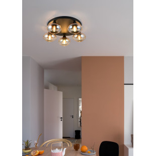 DIVINA Ceiling lamp E14*3 Canopy:D280*25MM Amber glass:D150MM Size：D390*160 Reality