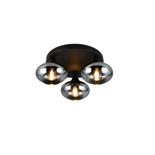 DIVINA Ceiling lamp E14*3 Canopy:D280*25MM smoke glass:D150MM Size：D390*160 Reality