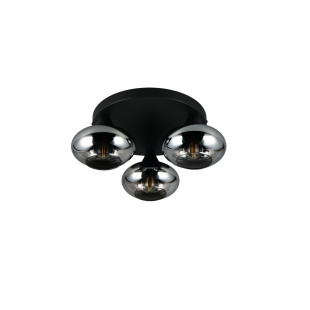 DIVINA Ceiling lamp E14*3 Canopy:D280*25MM smoke glass:D150MM Size：D390*160 Reality