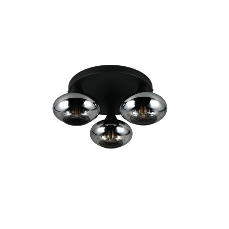 DIVINA Ceiling lamp E14*3 Canopy:D280*25MM smoke glass:D150MM Size：D390*160 Reality