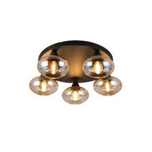 DIVINA Ceiling lamp E14*5 Canopy:D380*25MM Amber glass:D150MM Size :D490*160MM Reality