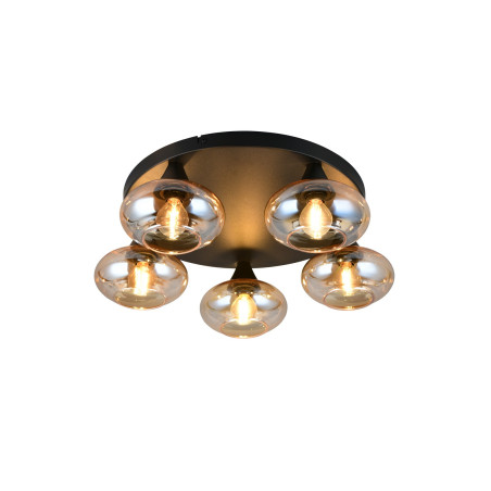 DIVINA Ceiling lamp E14*5 Canopy:D380*25MM Amber glass:D150MM Size :D490*160MM Reality