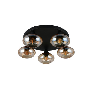 DIVINA Ceiling lamp E14*5 Canopy:D380*25MM Amber glass:D150MM Size :D490*160MM Reality
