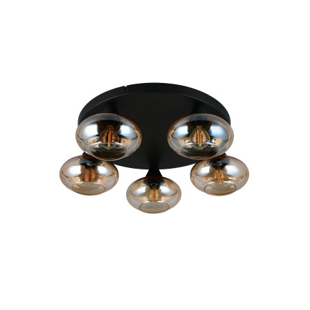 DIVINA Ceiling lamp E14*5 Canopy:D380*25MM Amber glass:D150MM Size :D490*160MM Reality