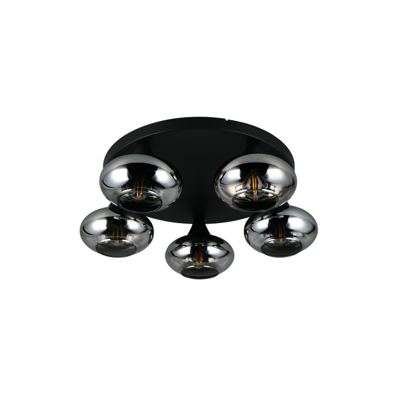 DIVINA Ceiling lamp E14*5 Canopy:D380*25MM Smoke glass:D150MM SIze:D490*160MM Reality