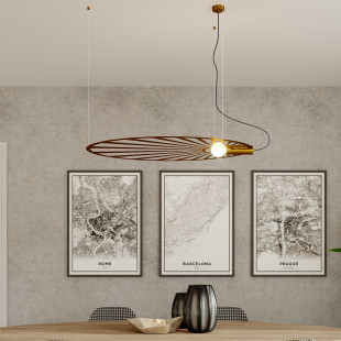 Lampa wisząca LEHDET złota Thoro