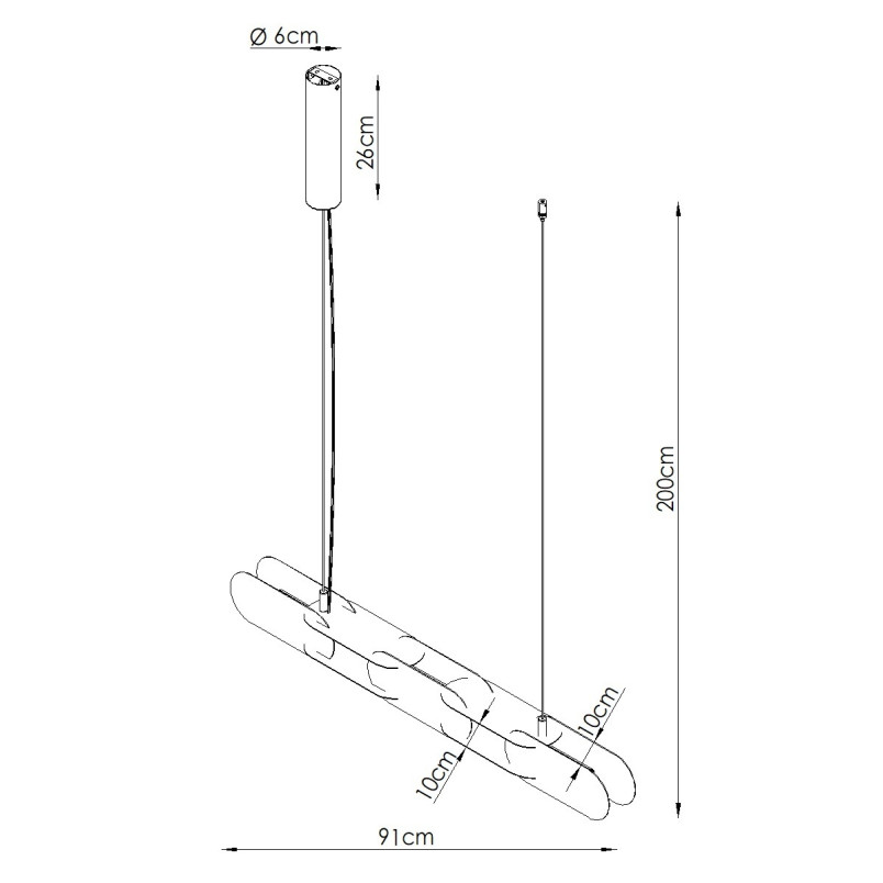 Lampa wisząca CHAIN 91 biała LED 3000K Thoro