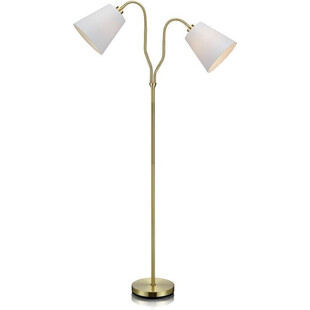 Lampa podłogowa antyczna z abażurami Modena Mosiądz/Biała marki Markslojd