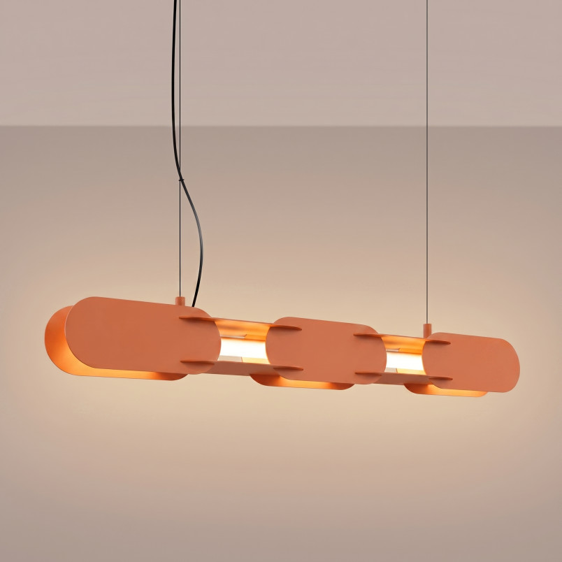 Lampa wisząca CHAIN 91 ochra czerwona LED 3000K Thoro