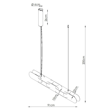 Lampa wisząca CHAIN 91 ochra czerwona LED 3000K Thoro