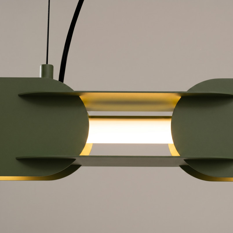 Lampa wisząca CHAIN 91 zielona oliwka LED 3000K Thoro