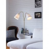 Lampa podłogowa Modena biała/mosiądz | Markslojd - Klasyczny design