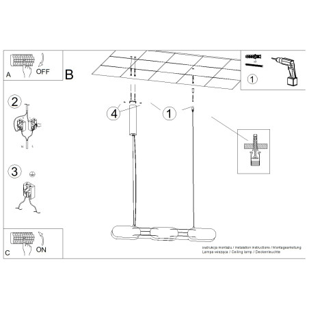 Lampa wisząca CHAIN 91 ochra czerwona LED 4000K Thoro