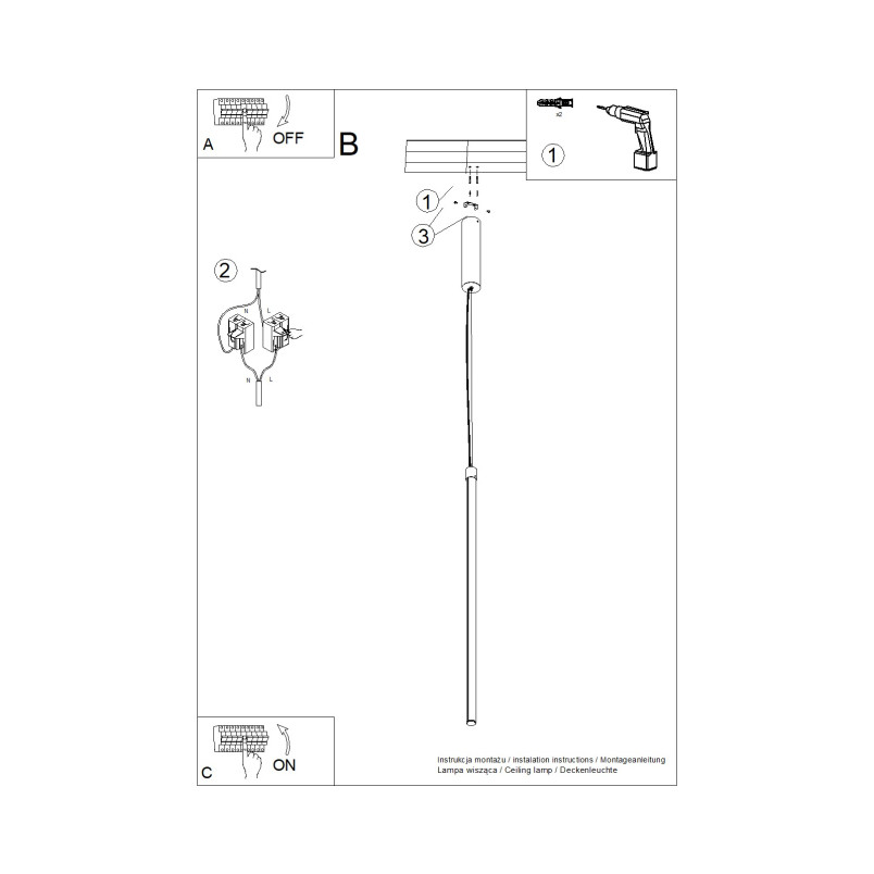 Lampa wisząca TRANG 50 żółta LED 4000K Thoro