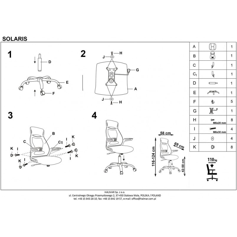 Fotel biurowy Solaris Halmar - Komfort i Ergonomia