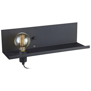 Kinkiet Industrialny Czarny Markslojd z Półką i USB - Multi 50cm