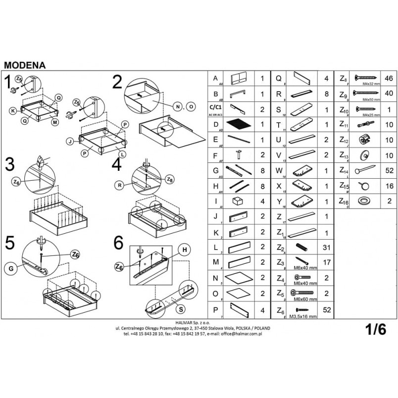 Łóżko tapicerowane Modena 160x200 szare Halmar | Komfort i styl