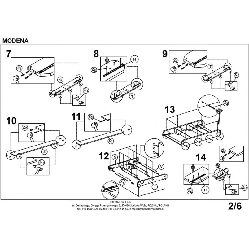 Łóżko tapicerowane Modena 160x200 szare Halmar | Komfort i styl