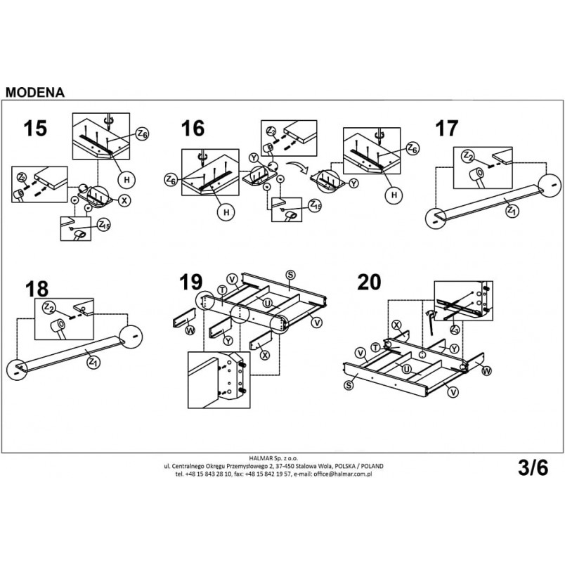 Łóżko tapicerowane Modena 160x200 szare Halmar | Komfort i styl