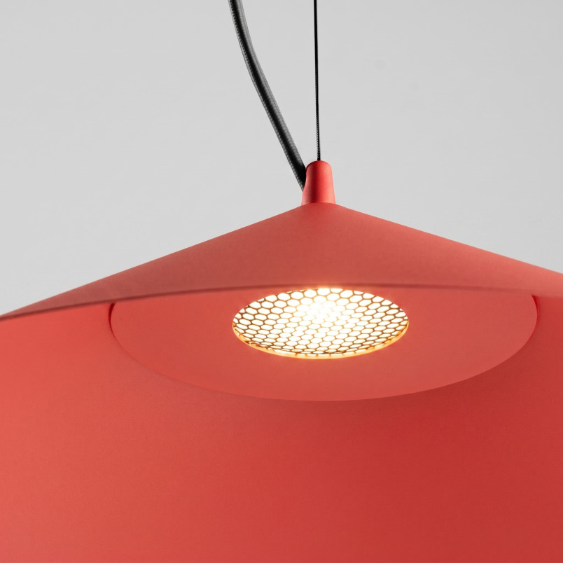 Lampa wisząca FINT czerwona LED 4000K Thoro