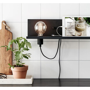 Kinkiet Industrialny Czarny Markslojd z Półką i USB - Multi 50cm