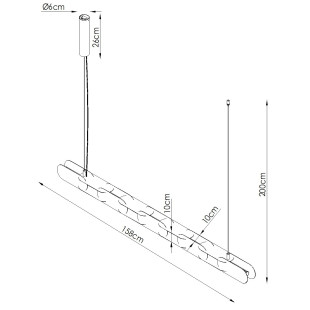 Lampa wisząca CHAIN 158 biała LED 3000K Thoro