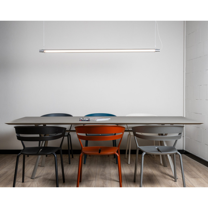 Lampa wisząca liniowa Lunastic 170cm LED | Ryflowane szkło LoftLight