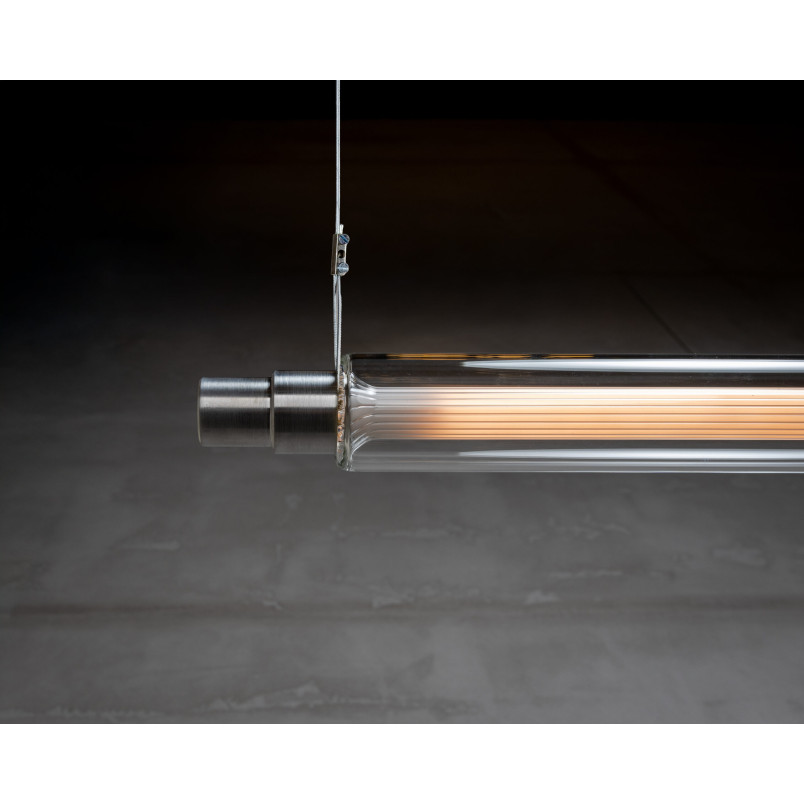 Lampa wisząca liniowa Lunastic 170cm LED | Ryflowane szkło LoftLight