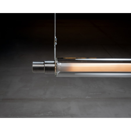 Lampa wisząca liniowa Lunastic 170cm LED | Ryflowane szkło LoftLight