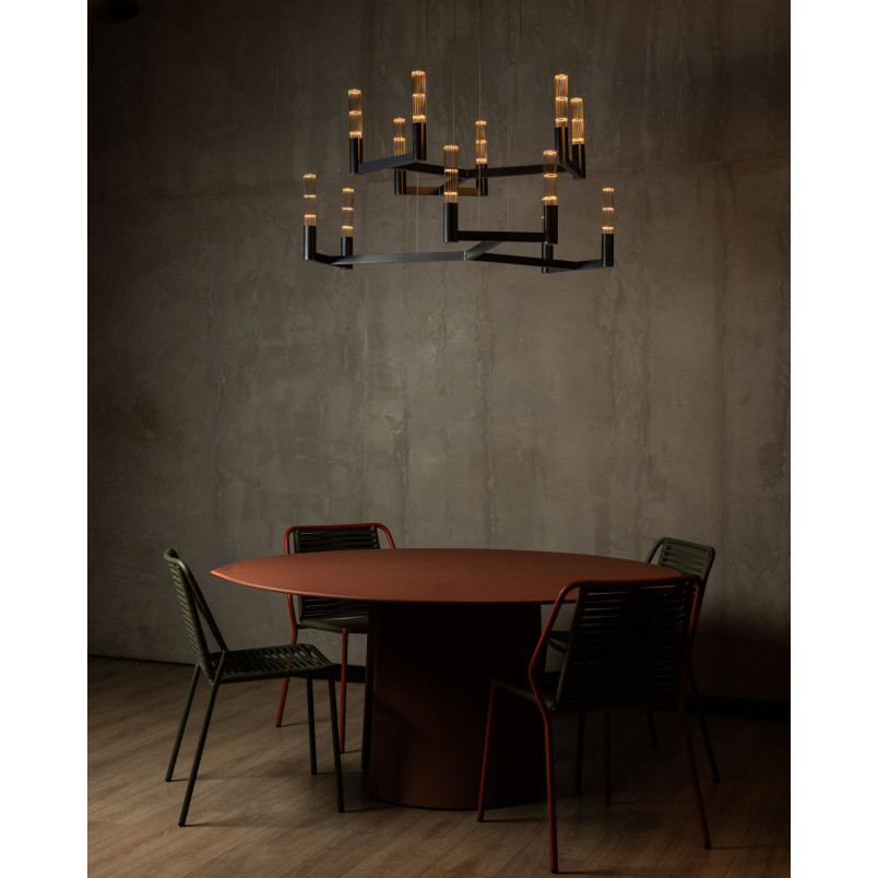 Lampa Wisząca Novana Steel Jet Black 117cm | LoftLight Industrial