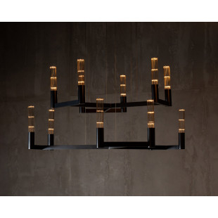 Lampa Wisząca Novana Steel Jet Black 117cm | LoftLight Industrial