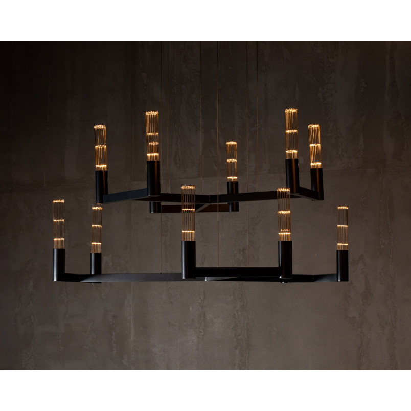 Lampa Wisząca Novana Steel Jet Black 117cm | LoftLight Industrial