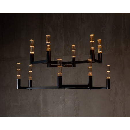 Lampa Wisząca Novana Steel Jet Black 117cm | LoftLight Industrial