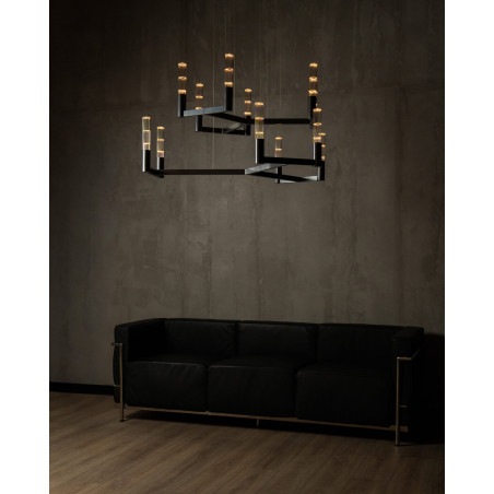 Lampa Wisząca Novana Steel Jet Black 117cm | LoftLight Industrial